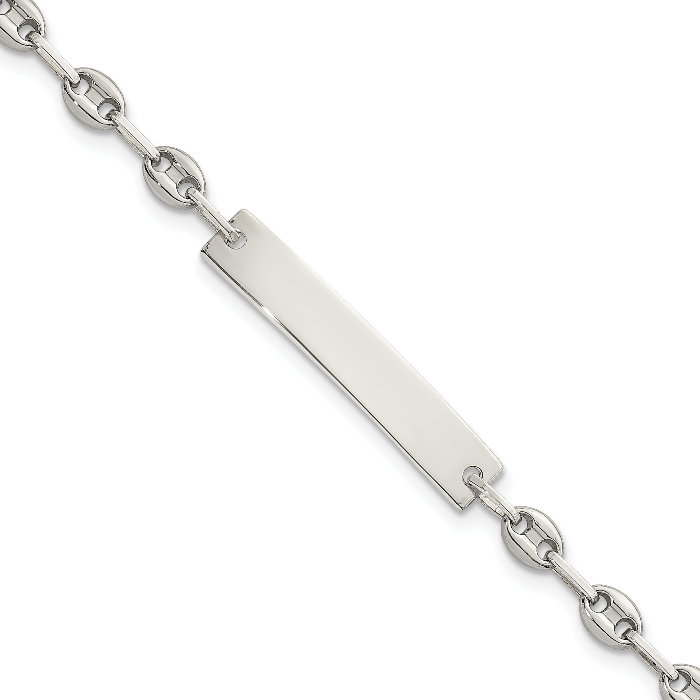 Polished Anchor Stainless Steel ID Bracelet 4.3mm Main image