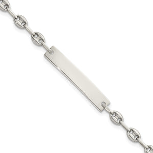 Paperclip & Anchor ID Bracelet in Stainless Steel & Sterling Silver - Sophia Jewelers