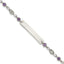 Polished Purple Cubic Zirconia Anchor Stainless Steel ID Bracelet 4.35mm