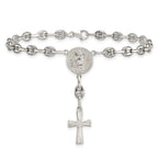 Polished Cross Stainless Steel Bracelet 4.35mm