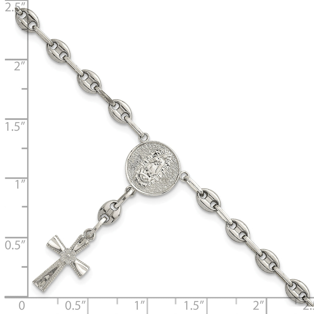 Polished Cross Stainless Steel Bracelet 4.35mm