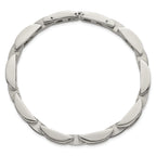 Polished Black Onyx Stainless Steel Bracelet 11mm