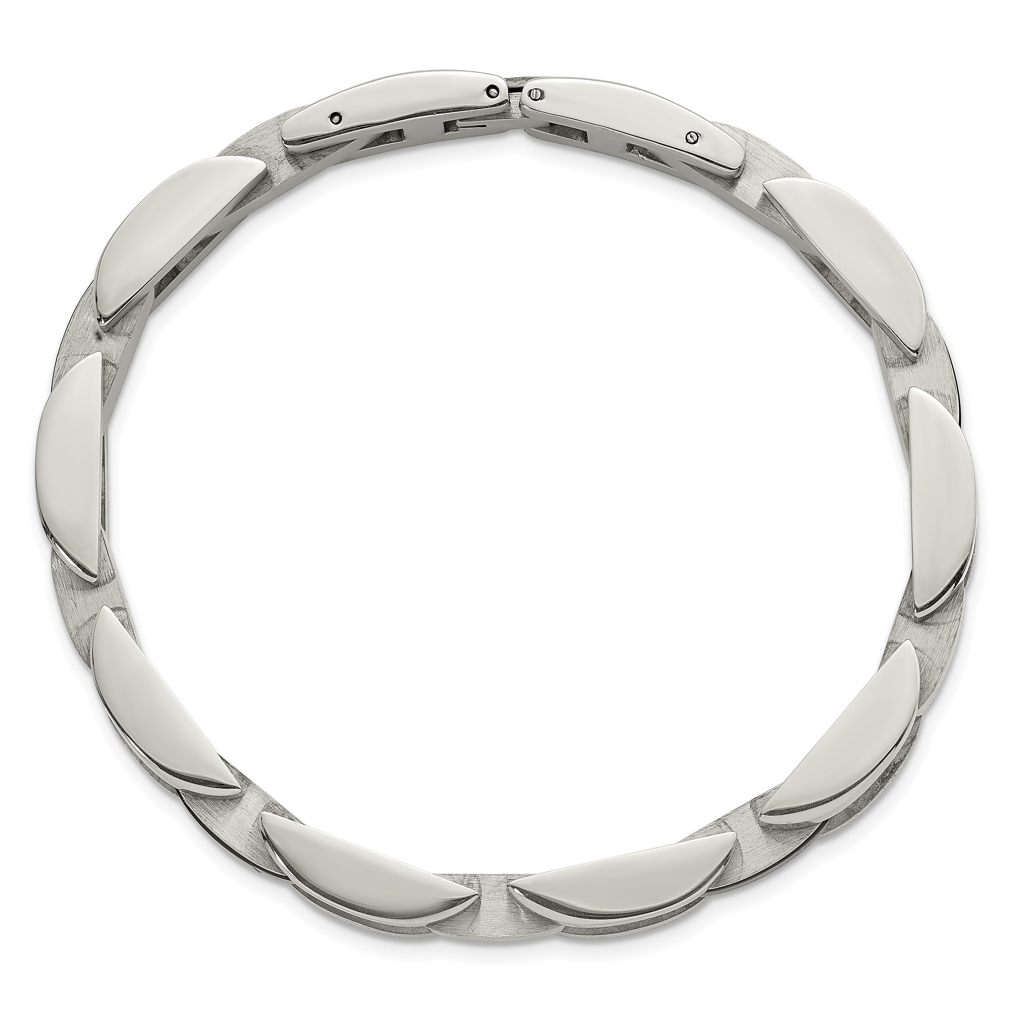 Polished Black Onyx Stainless Steel Bracelet 11mm
