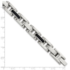 Polished Black Onyx Stainless Steel Bracelet 11mm