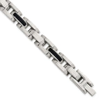 Polished Black Onyx Stainless Steel Bracelet 11mm