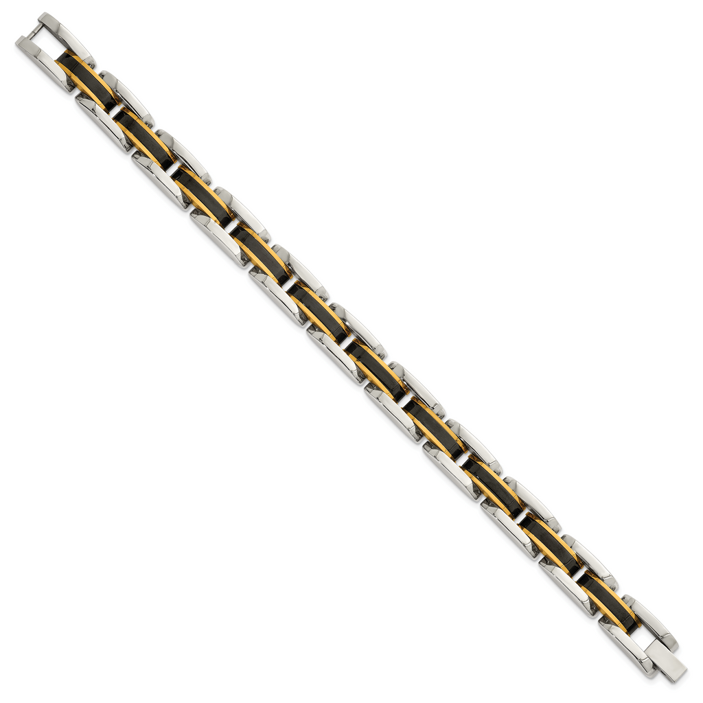 Polished Gold-Tone Stainless Steel Bracelet 11.2mm