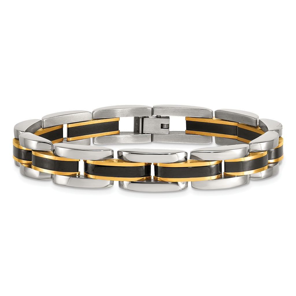 Polished Gold-Tone Stainless Steel Bracelet 11.2mm
