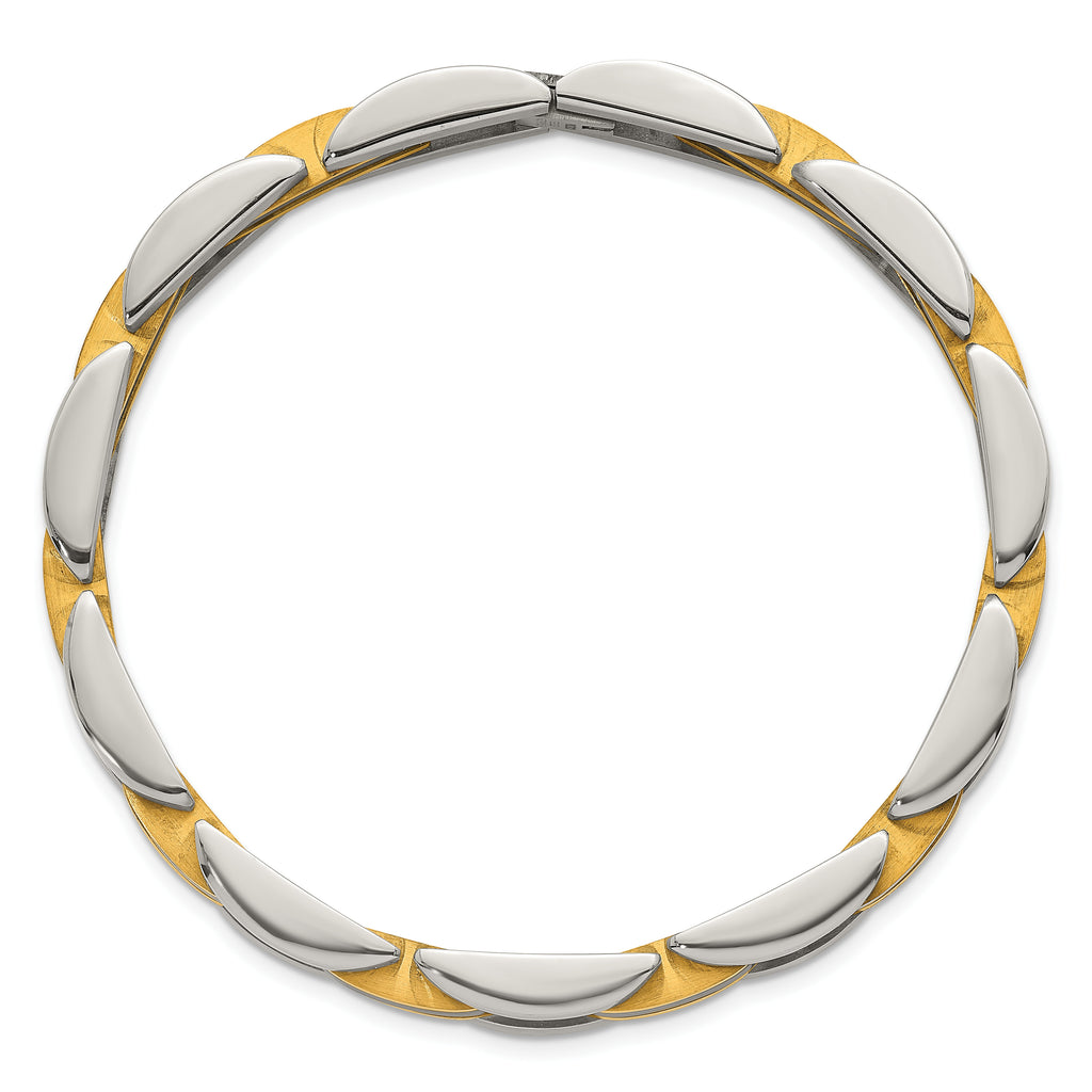 Polished Gold-Tone Stainless Steel Bracelet 11.2mm