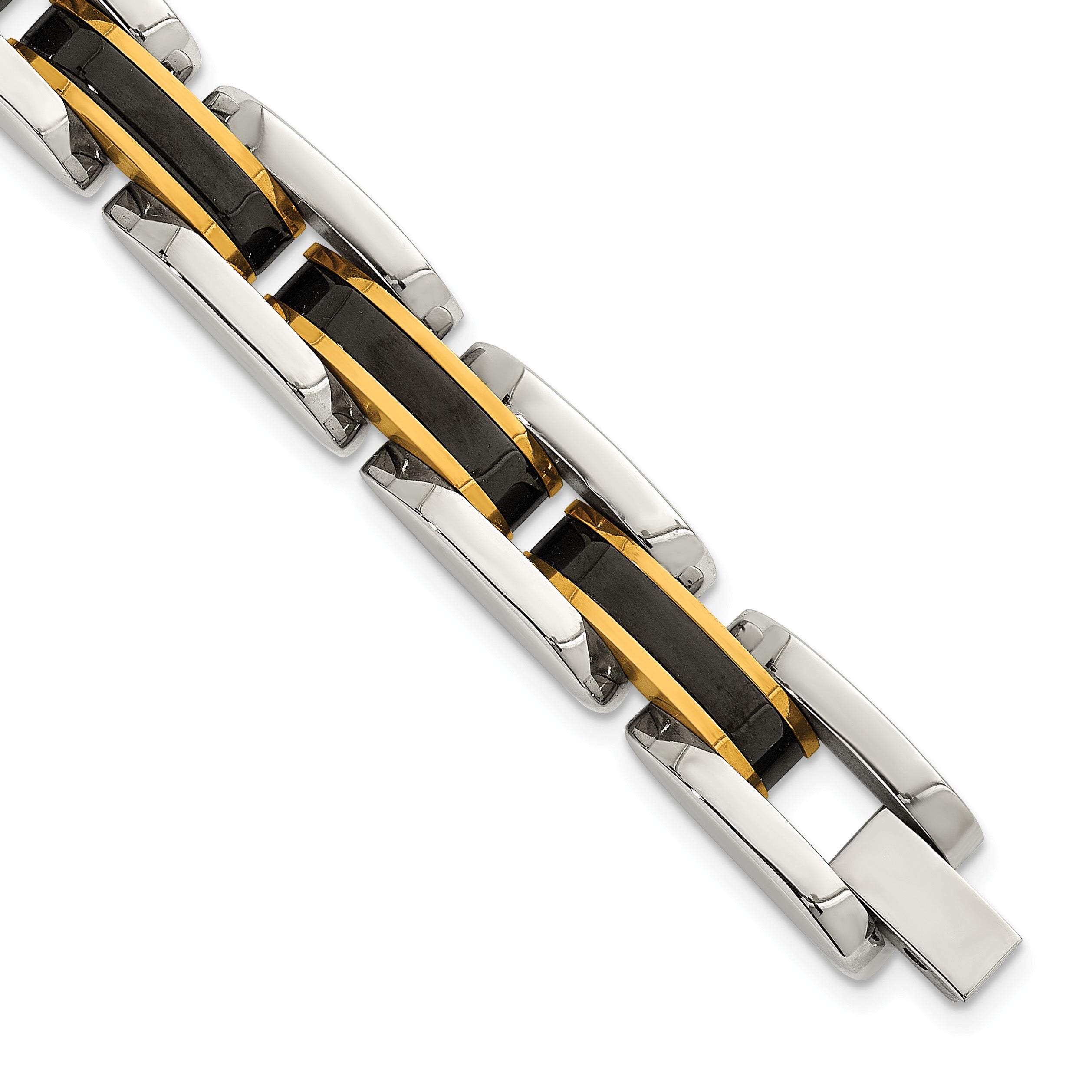 Polished Gold-Tone Stainless Steel Bracelet 11.2mm