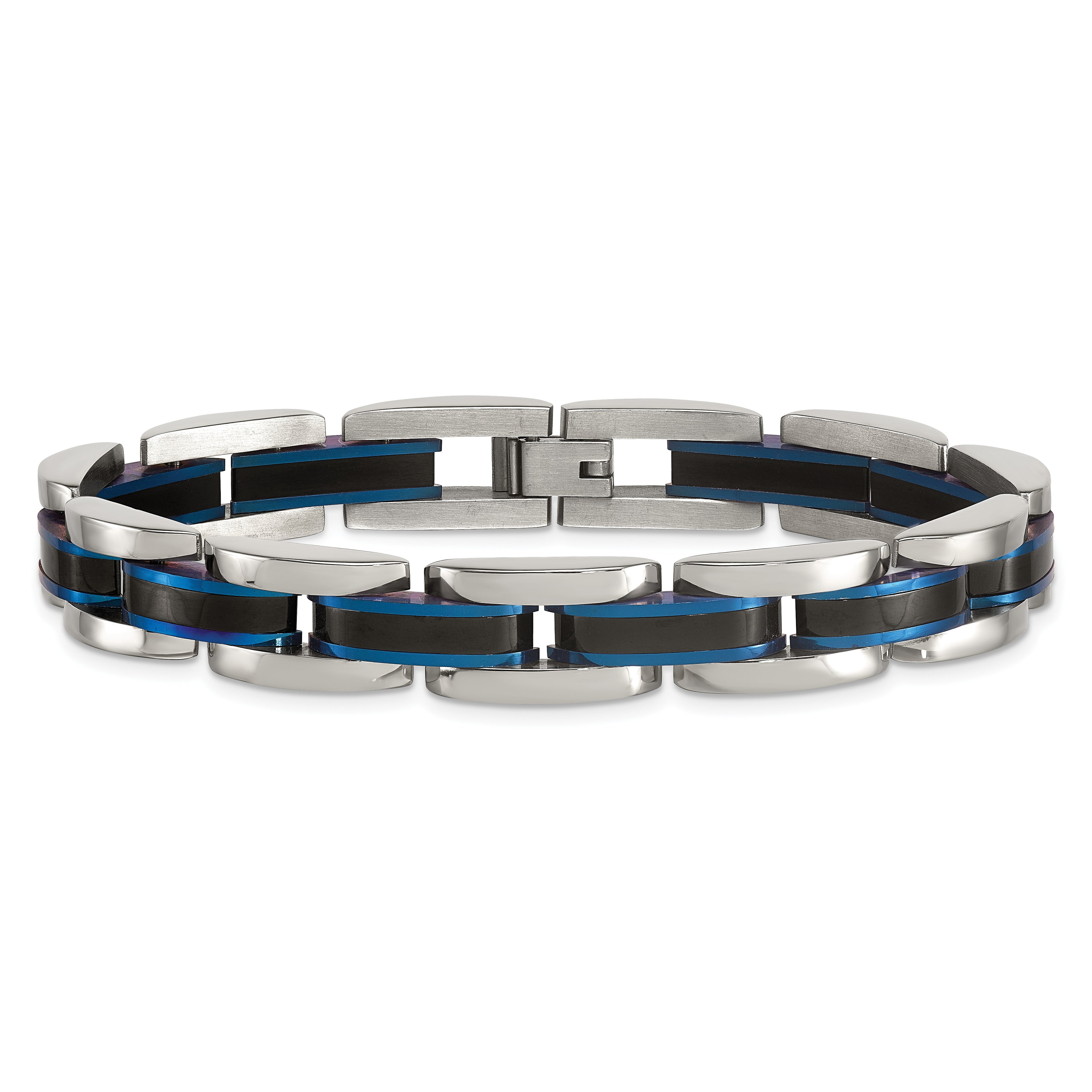 Polished Black Stainless Steel Bracelet 11mm