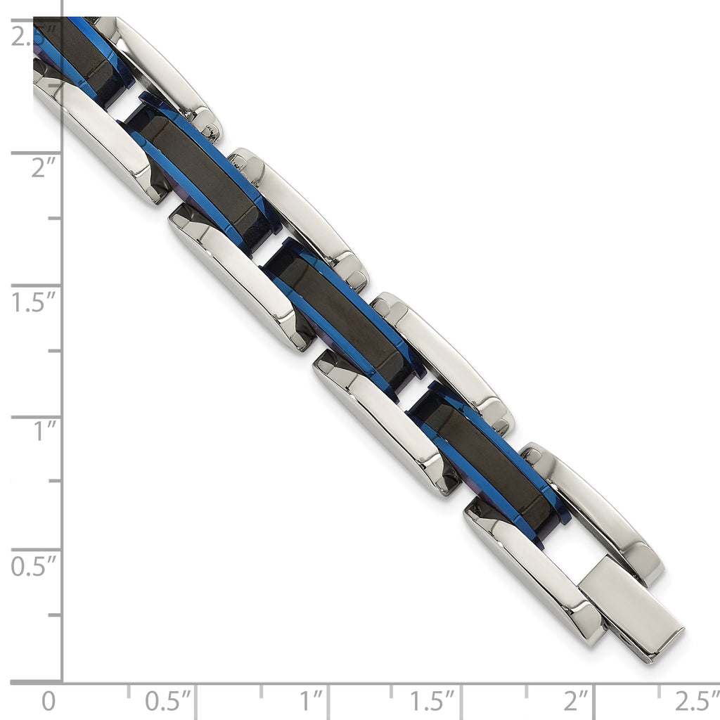 Polished Black Stainless Steel Bracelet 11mm