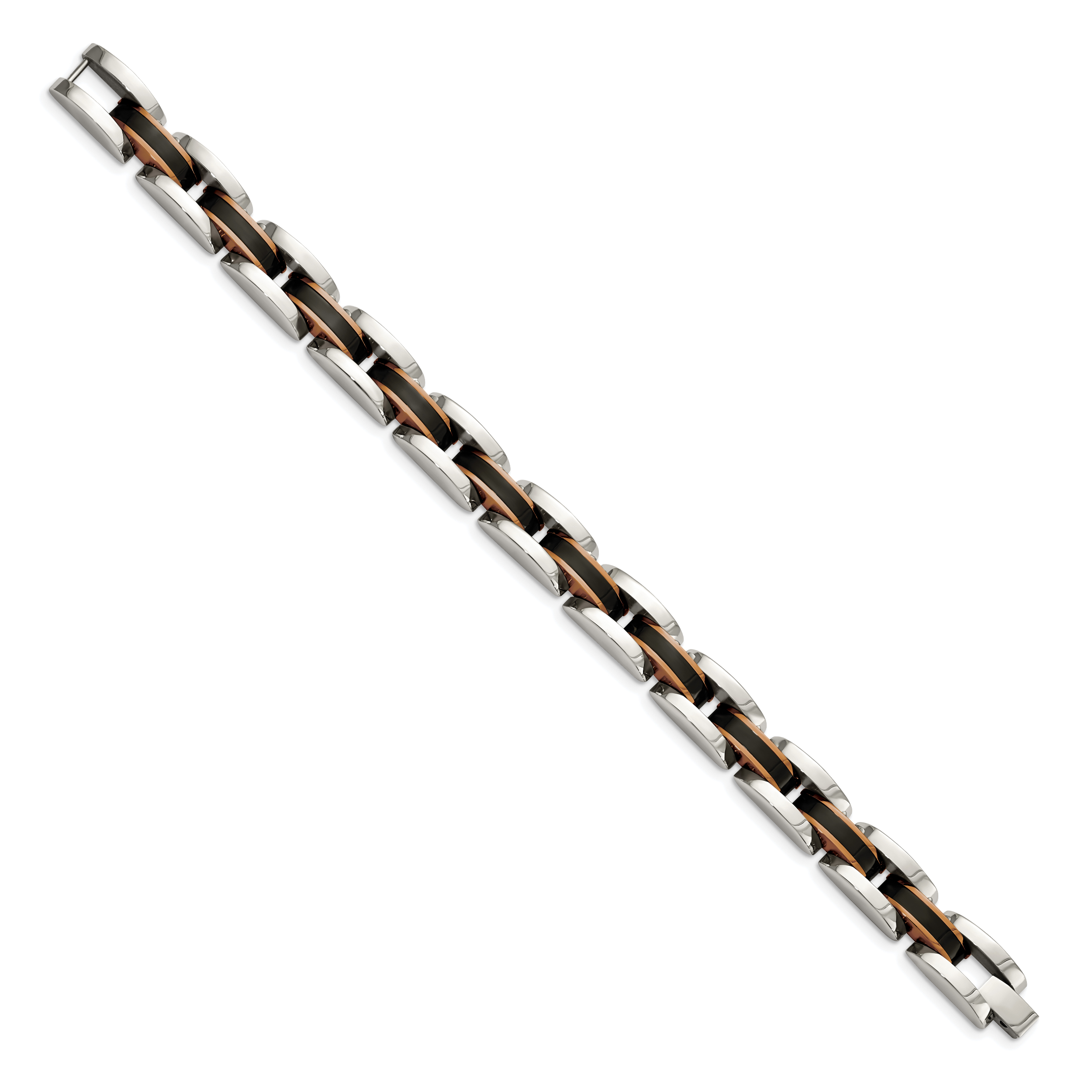 Polished Black Stainless Steel Bracelet 11mm 8.5in Secondary image