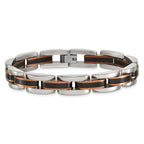 Polished Black Stainless Steel Bracelet 11mm 8.5in
