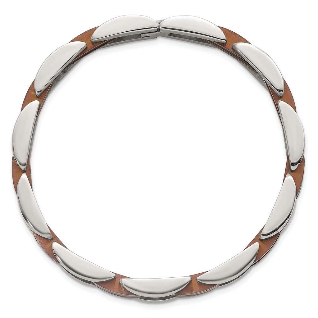 Polished Black Stainless Steel Bracelet 11mm 8.5in