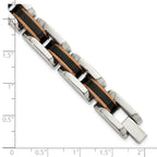 Polished Black Stainless Steel Bracelet 11mm 8.5in