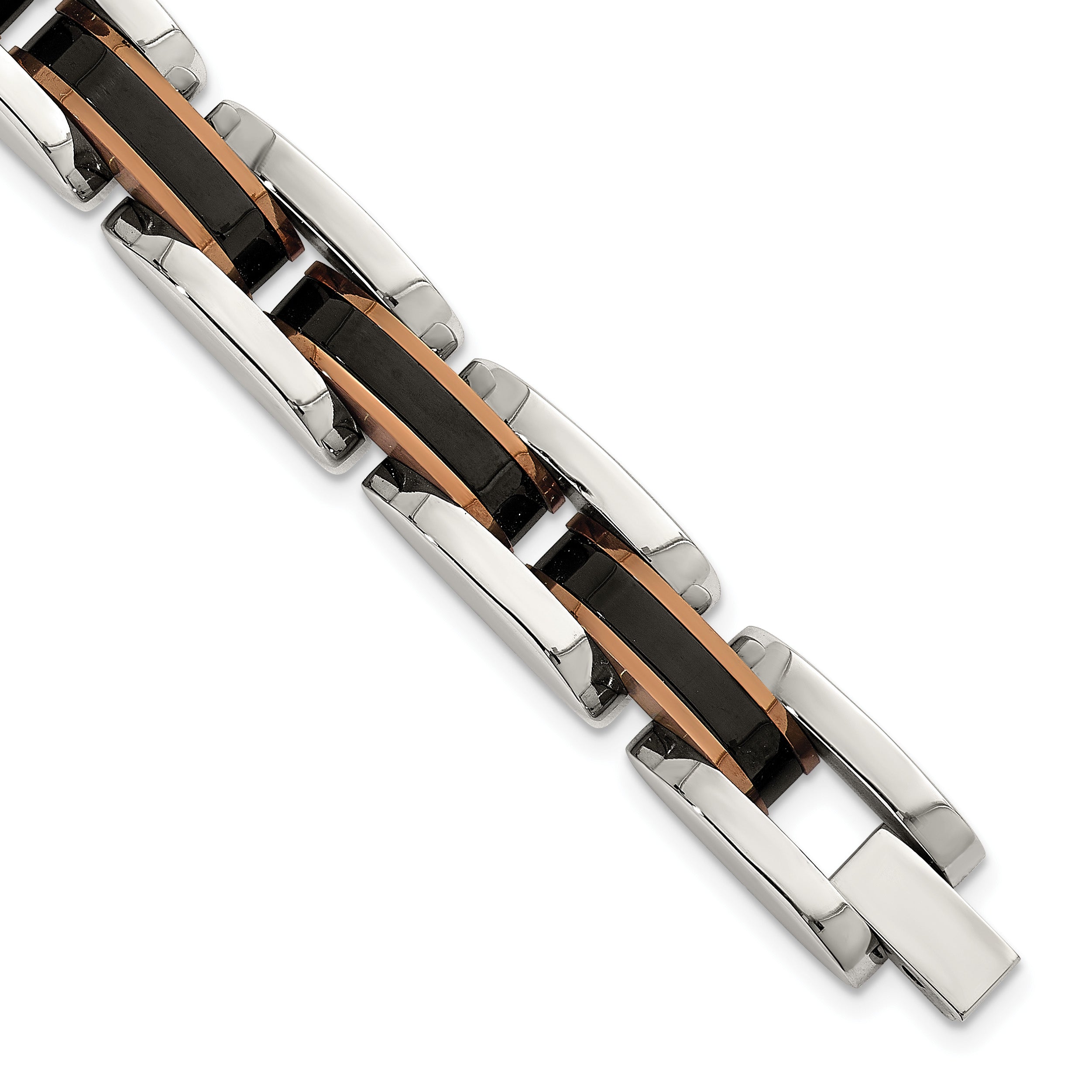 Polished Black Stainless Steel Bracelet 11mm 8.5in Main image