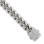 Polished Cubic Zirconia Stainless Steel Curb Chain Bracelet 10mm