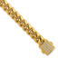 Gold-Tone Polished Cubic Zirconia Stainless Steel Curb Chain Bracelet 10mm