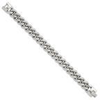 Polished Stainless Steel Curb Chain Bracelet 14mm