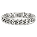 Polished Stainless Steel Curb Chain Bracelet 14mm