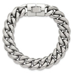 Polished Stainless Steel Curb Chain Bracelet 14mm