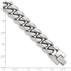 Polished Stainless Steel Curb Chain Bracelet 14mm