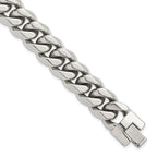 Polished Stainless Steel Curb Chain Bracelet 14mm