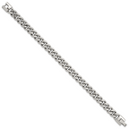 Polished Stainless Steel Curb Chain Bracelet 9mm