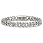 Polished Stainless Steel Curb Chain Bracelet 9mm