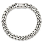 Polished Stainless Steel Curb Chain Bracelet 9mm