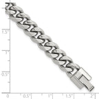 Polished Stainless Steel Curb Chain Bracelet 9mm