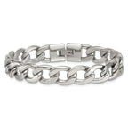 Polished Stainless Steel Curb Chain Bracelet 12mm