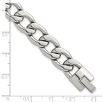 Polished Stainless Steel Curb Chain Bracelet 12mm