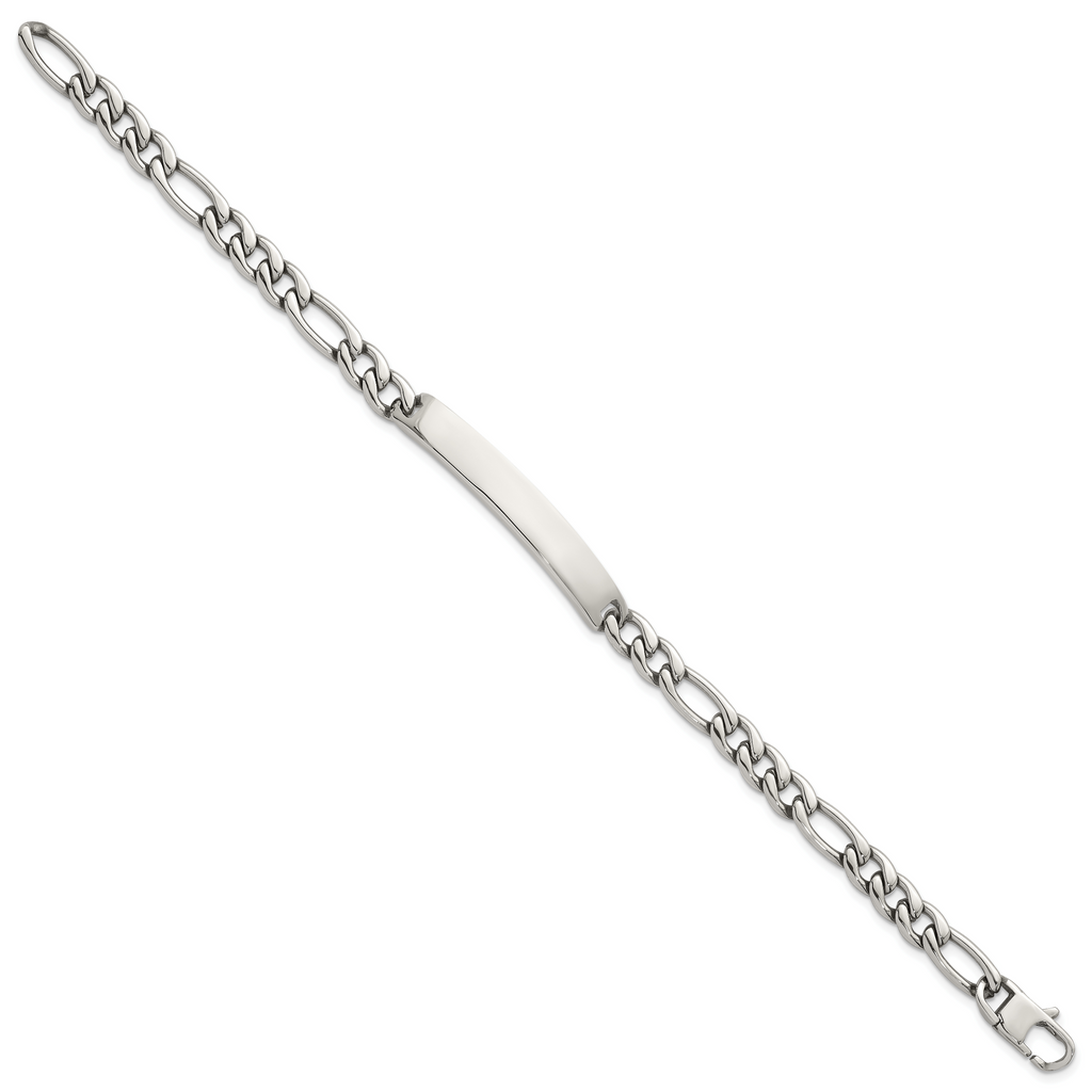 Polished Franco Stainless Steel ID Bracelet 7mm