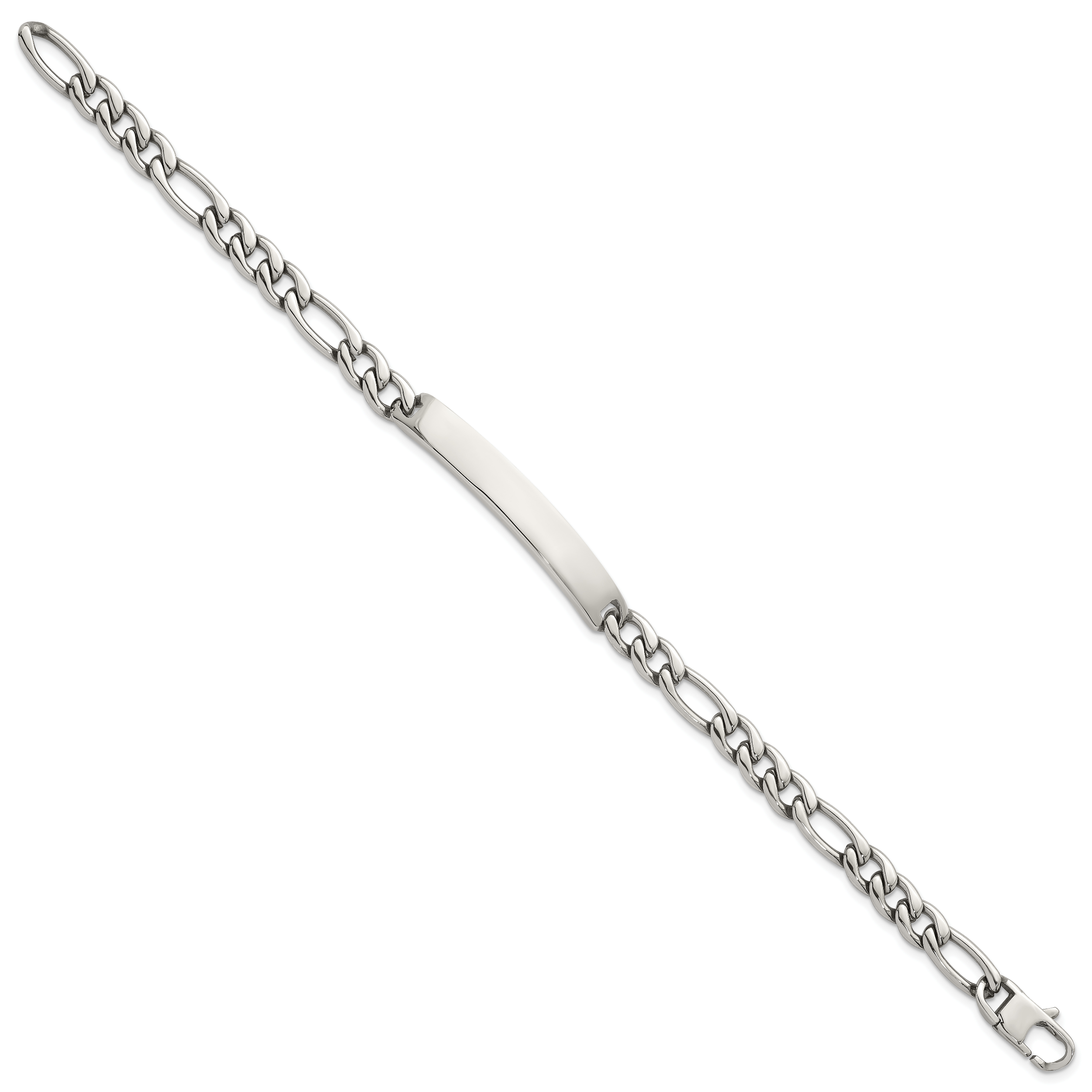 Polished Franco Stainless Steel ID Bracelet 7mm