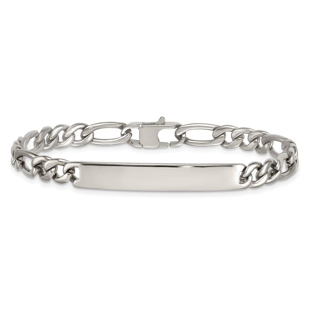 Polished Franco Stainless Steel ID Bracelet 7mm
