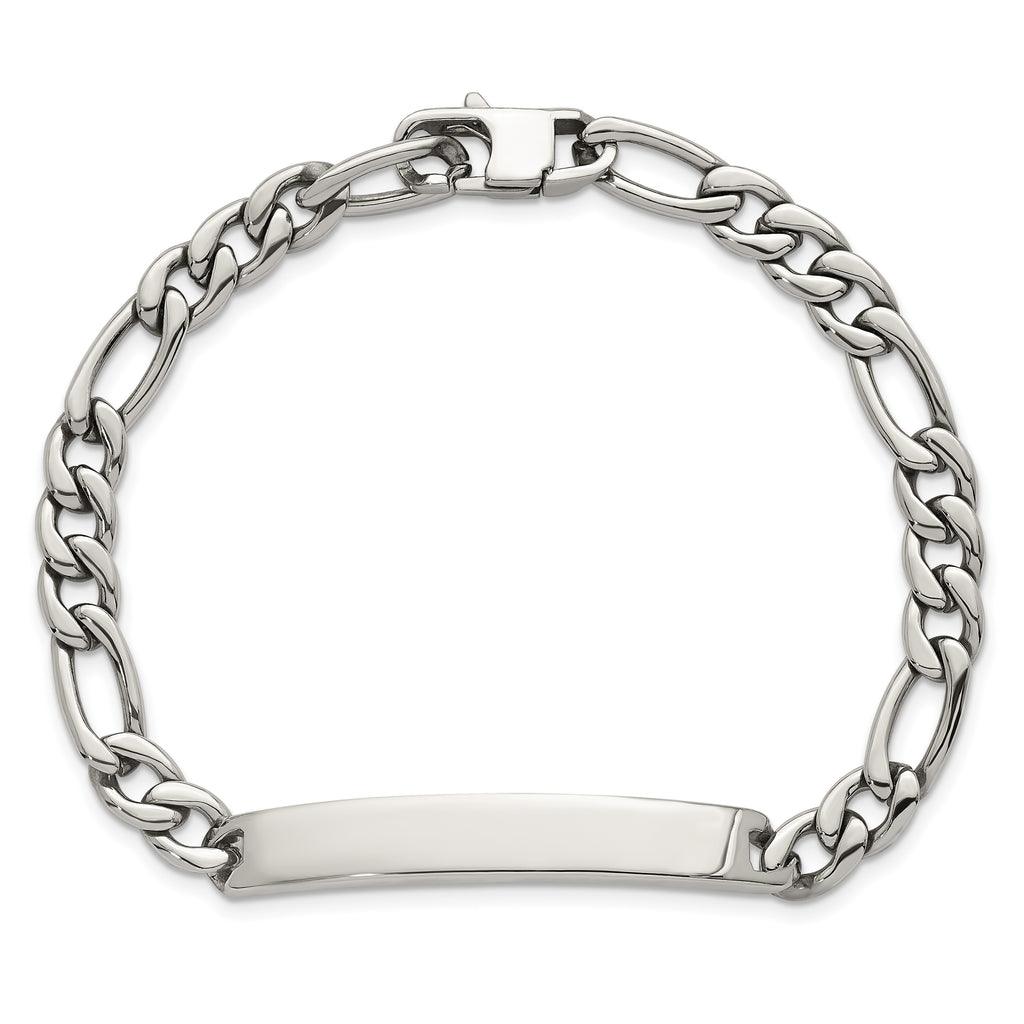 Polished Franco Stainless Steel ID Bracelet 7mm