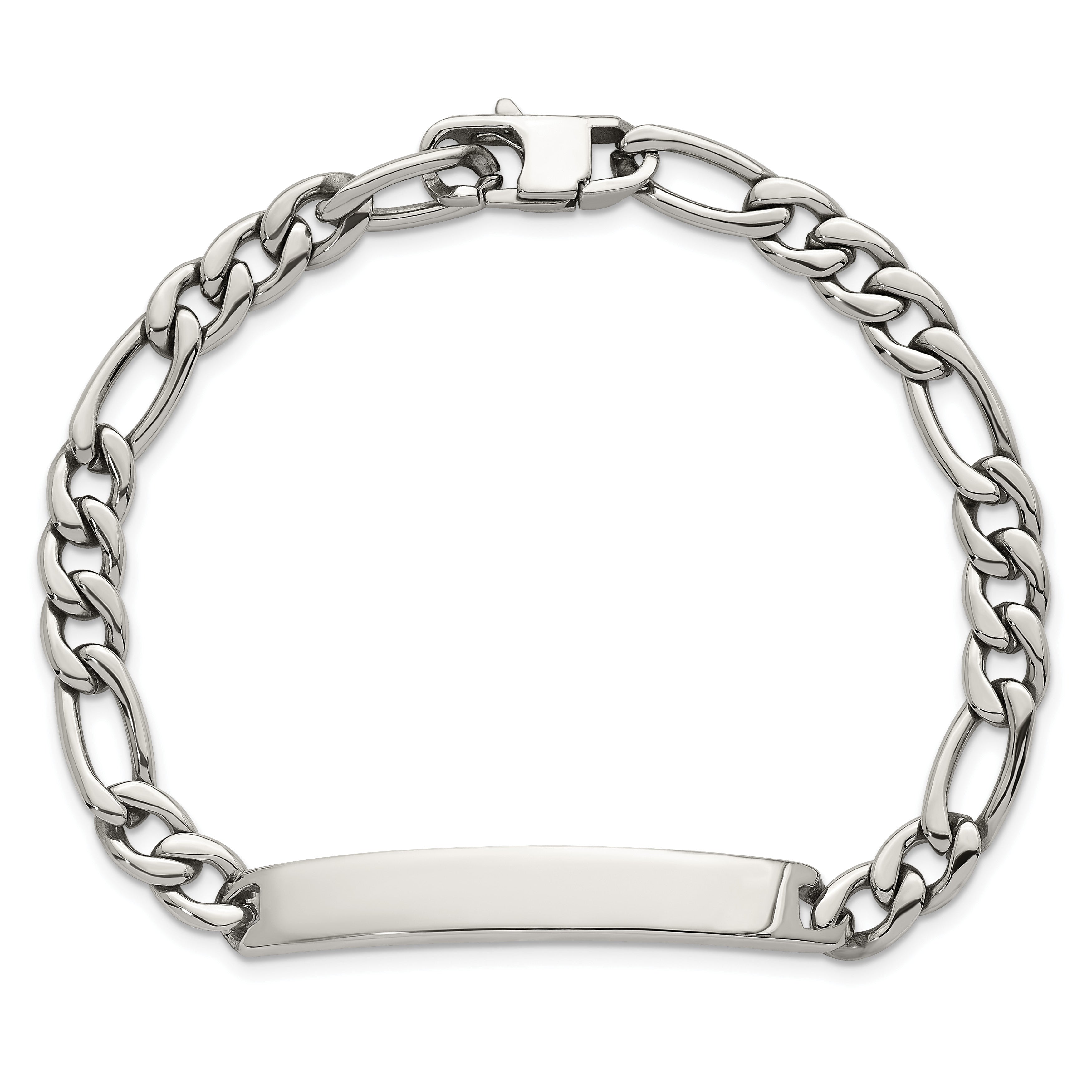 Polished Franco Stainless Steel ID Bracelet 7mm