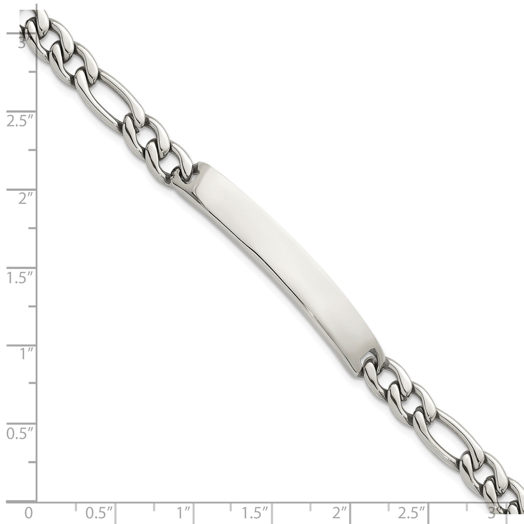 Polished Franco Stainless Steel ID Bracelet 7mm