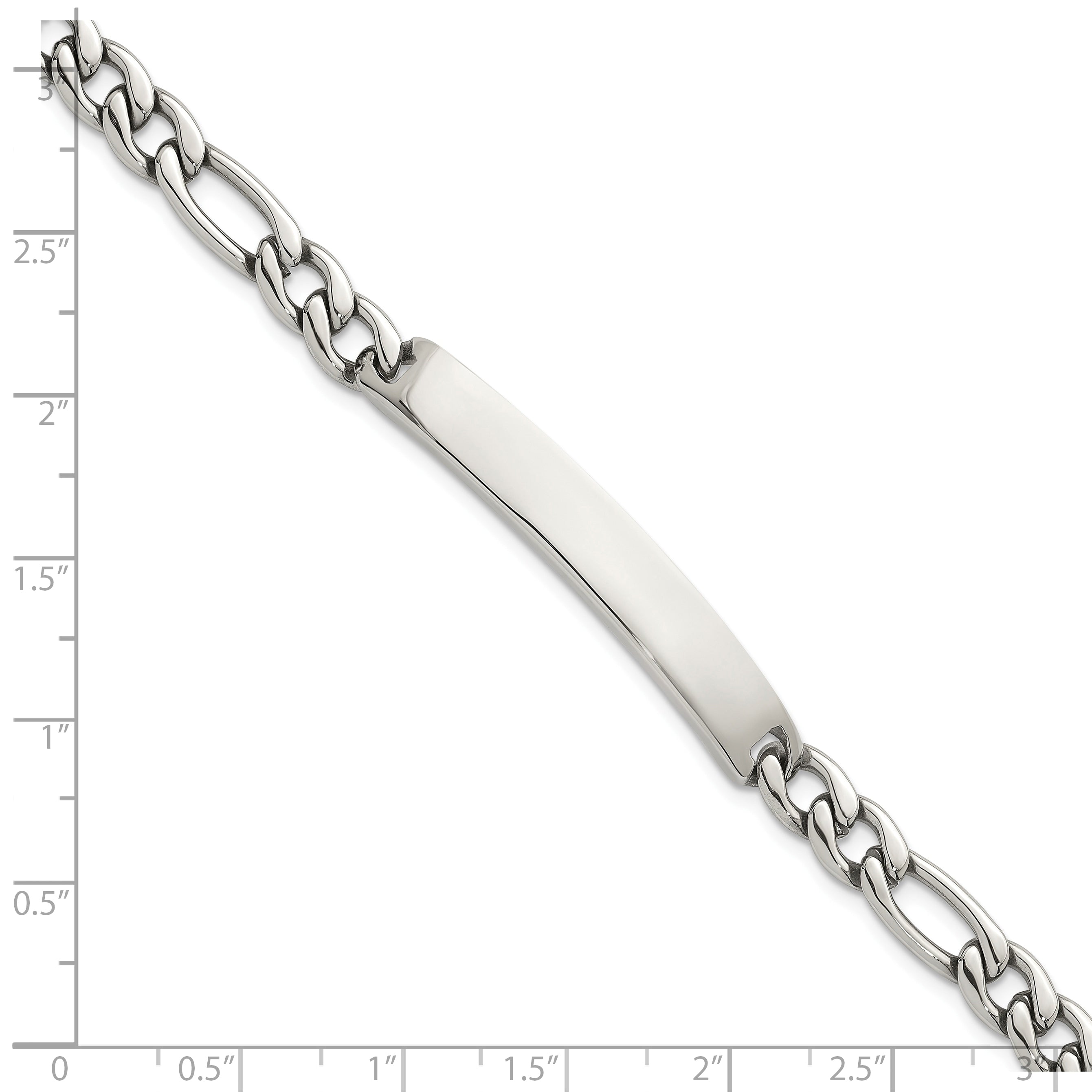 Polished Franco Stainless Steel ID Bracelet 7mm