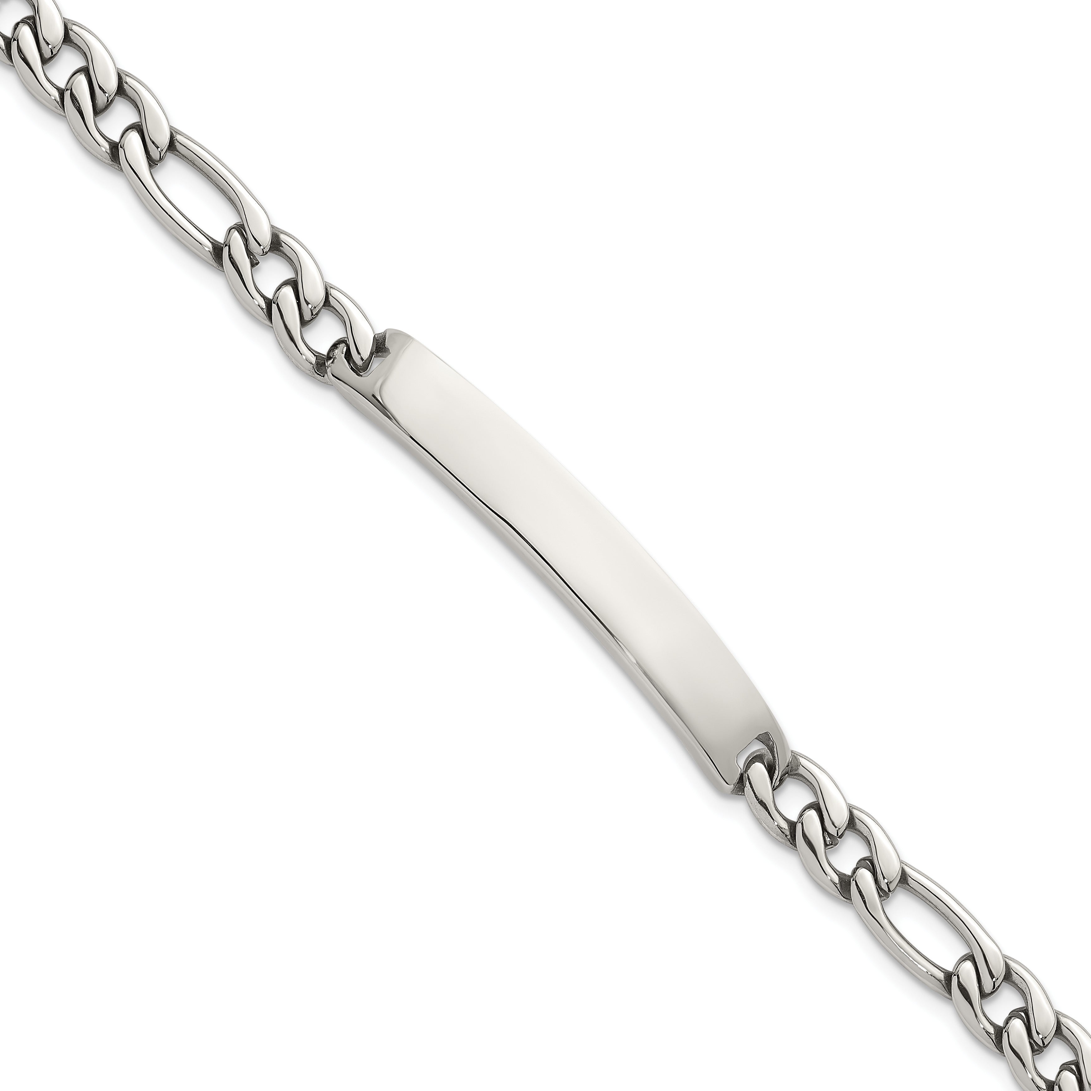 Polished Franco Stainless Steel ID Bracelet 7mm Main image