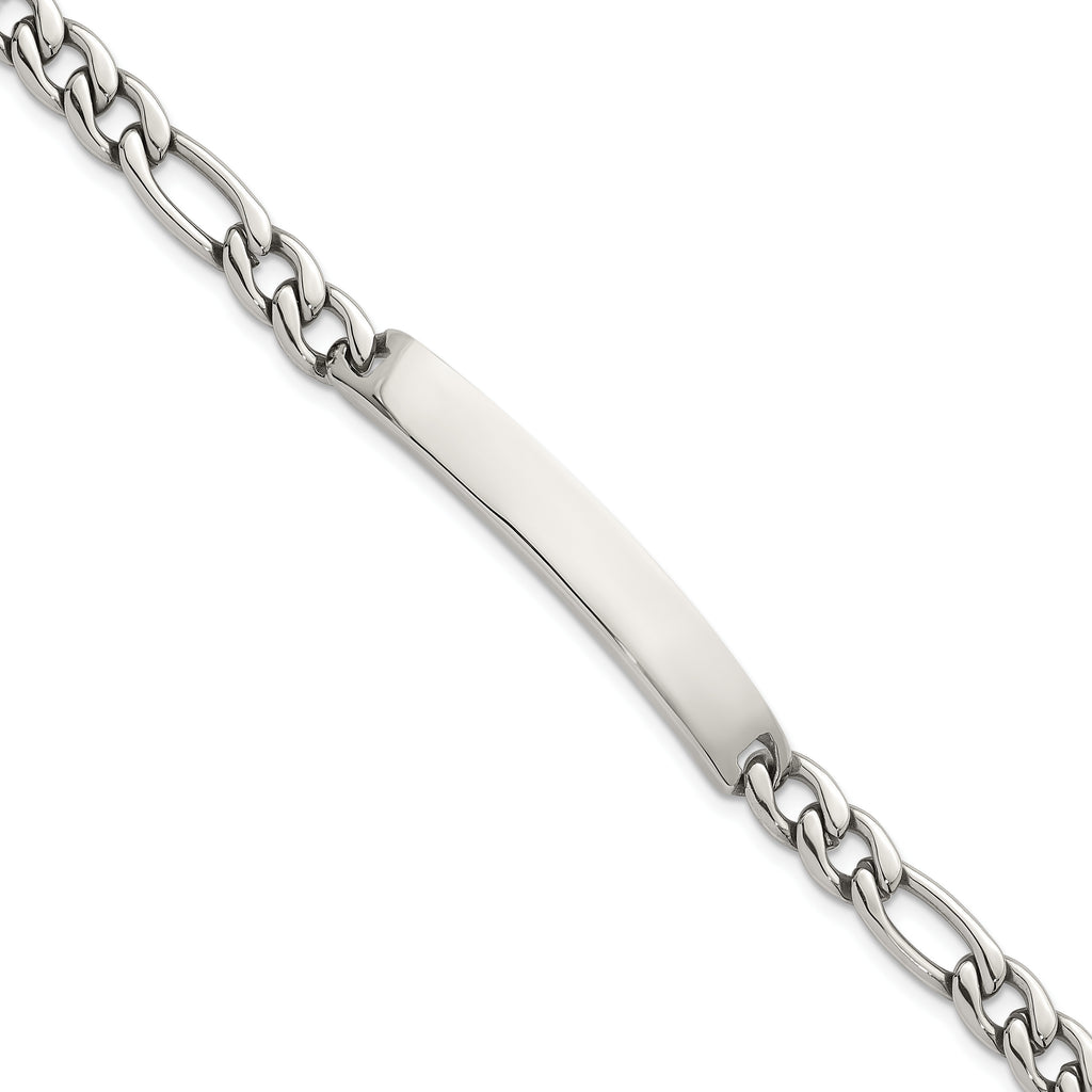 Polished Franco Stainless Steel ID Bracelet 7mm