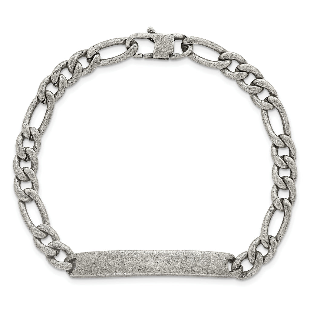 Antiqued Franco Stainless Steel ID Bracelet 7mm