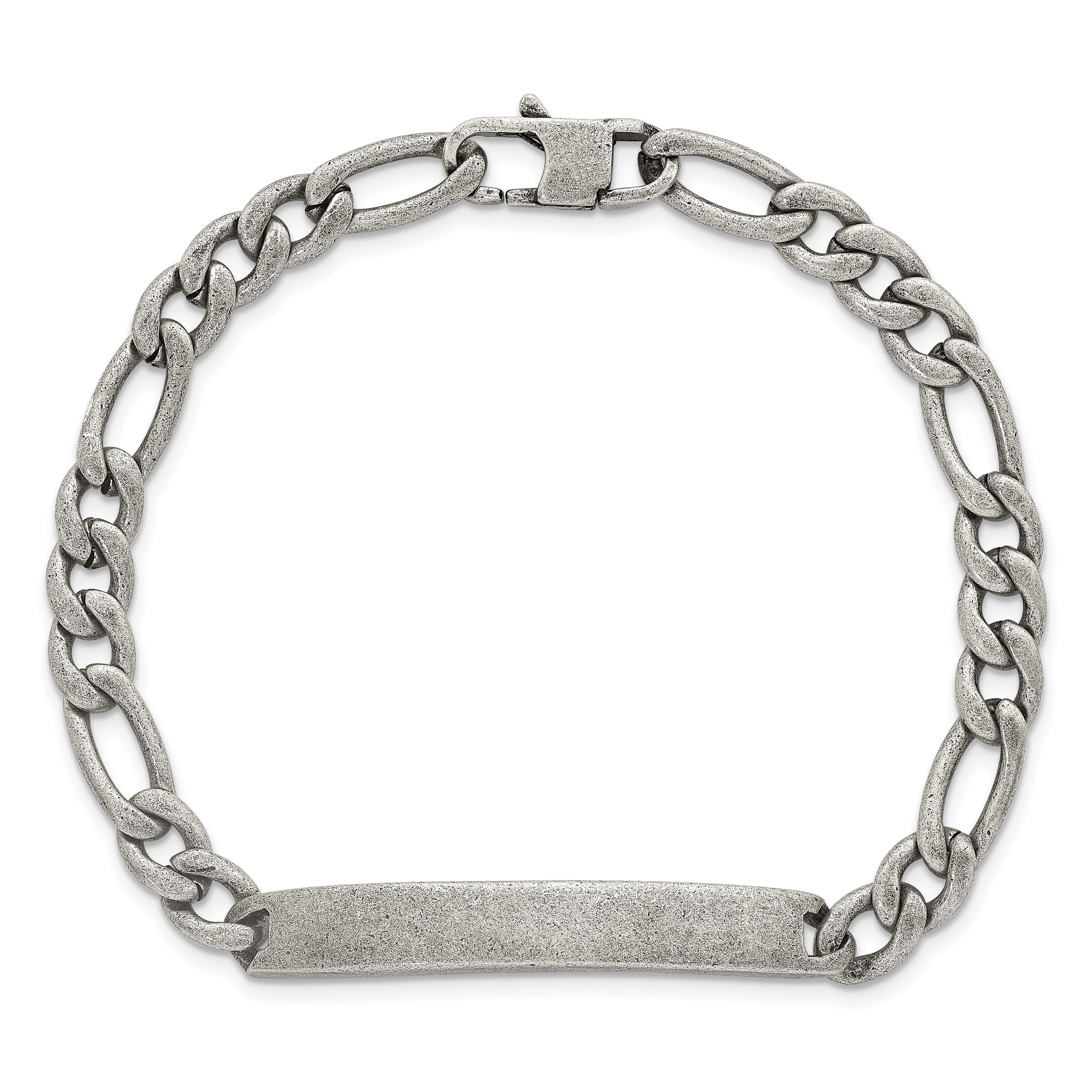 Antiqued Franco Stainless Steel ID Bracelet 7mm