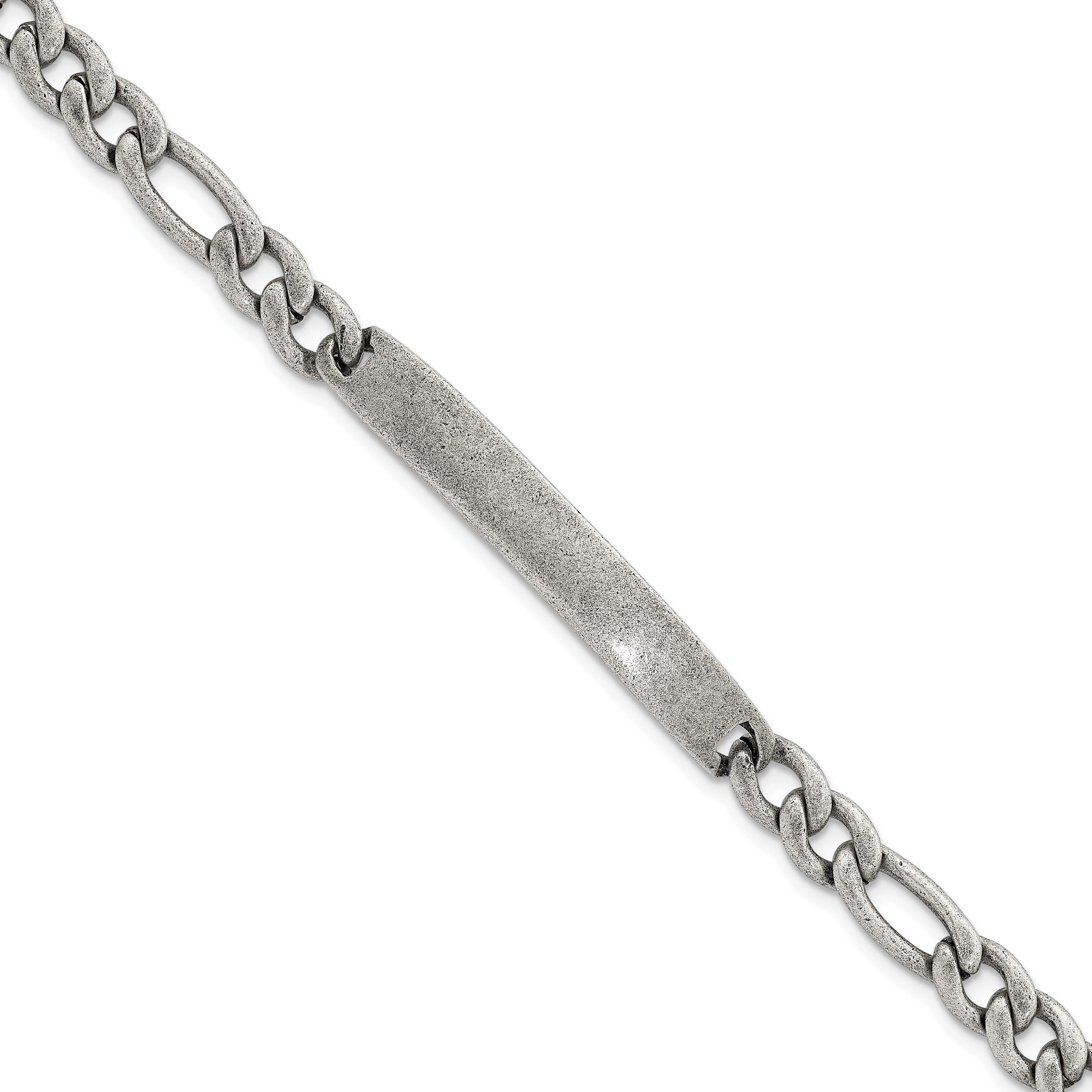 Antiqued Franco Stainless Steel ID Bracelet 7mm