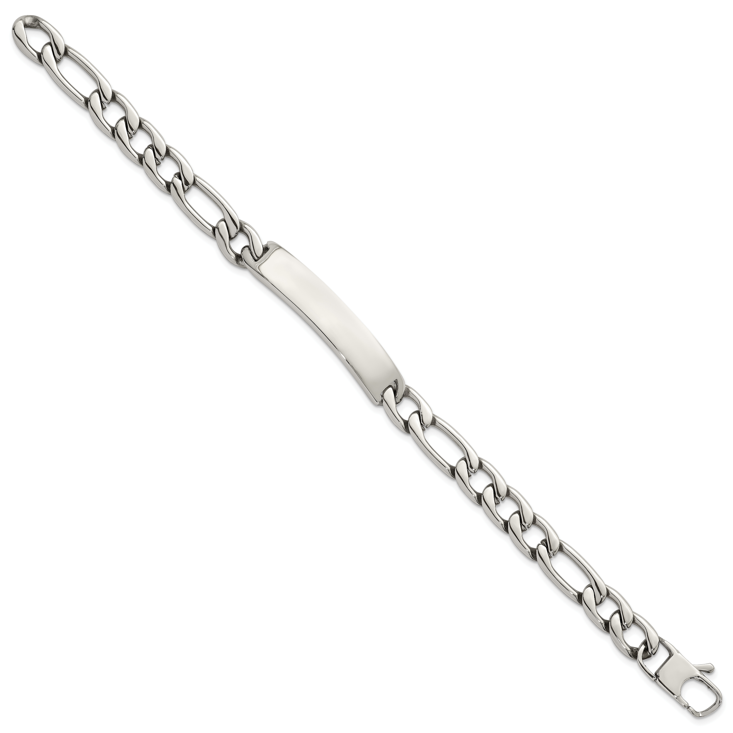 Polished Franco Stainless Steel ID Bracelet 9mm Secondary image