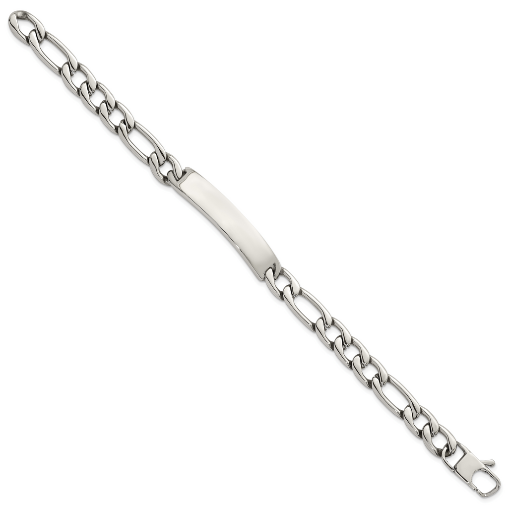 Polished Franco Stainless Steel ID Bracelet 9mm