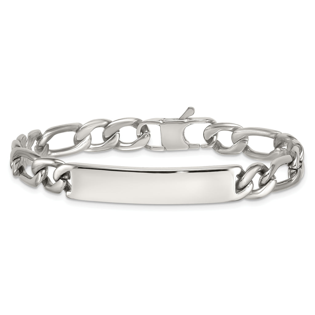 Polished Franco Stainless Steel ID Bracelet 9mm
