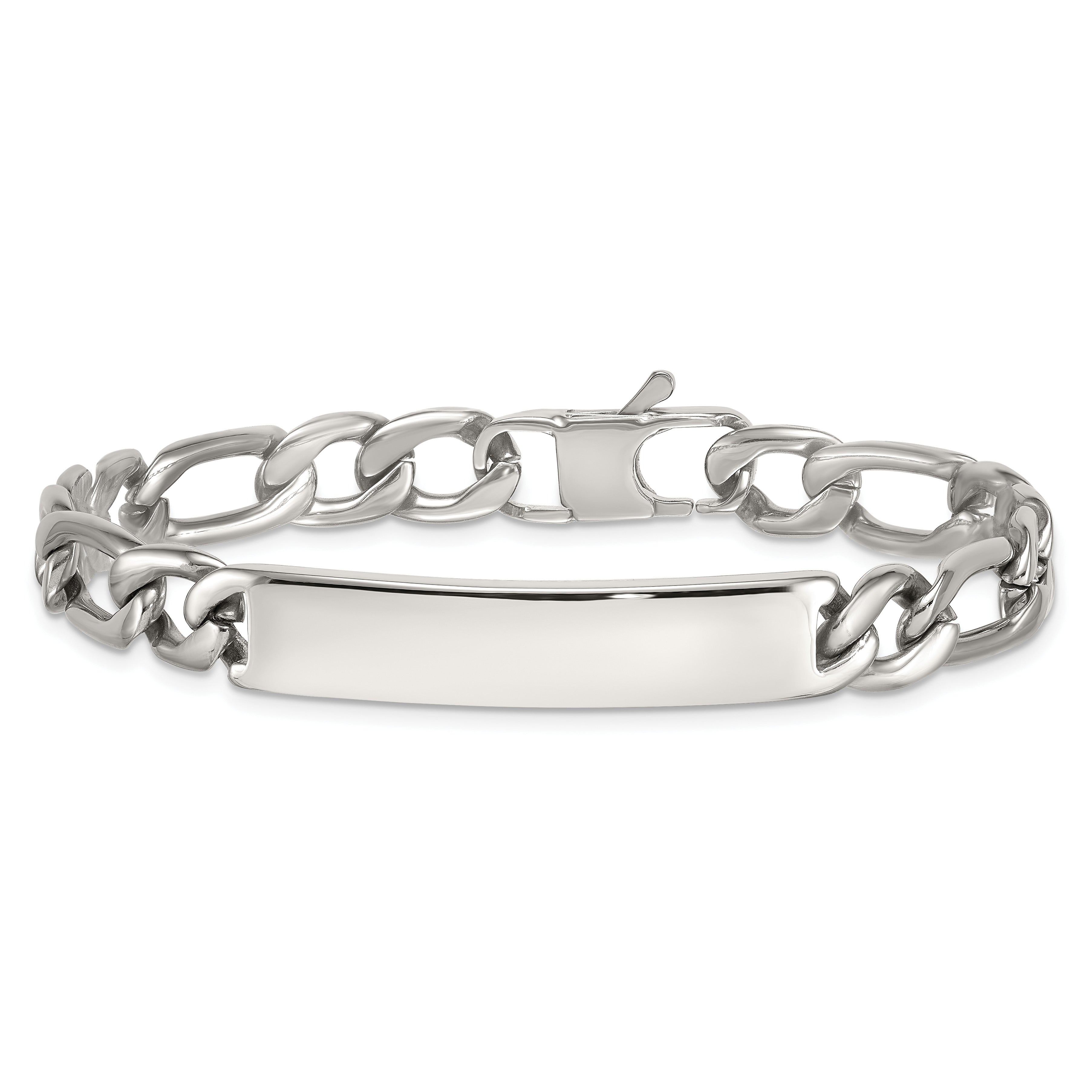 Polished Franco Stainless Steel ID Bracelet 9mm