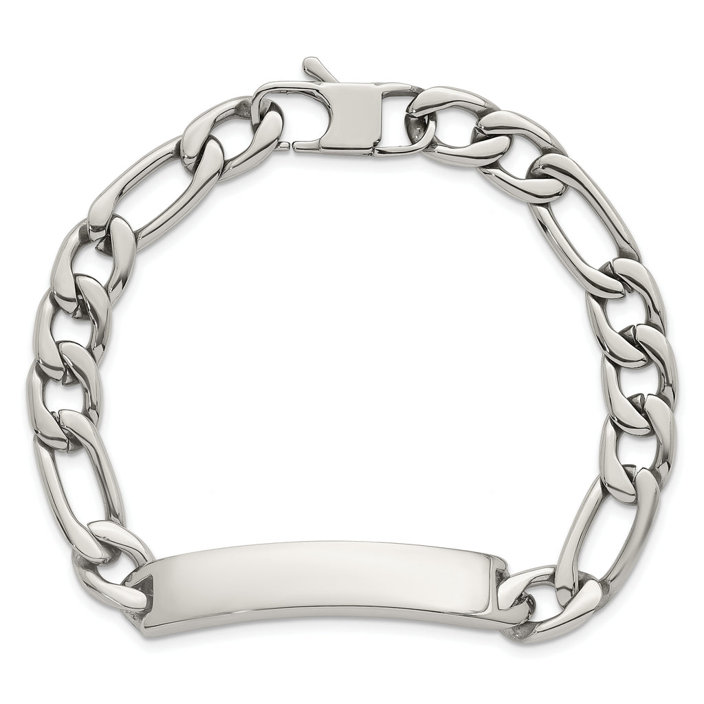 Polished Franco Stainless Steel ID Bracelet 9mm
